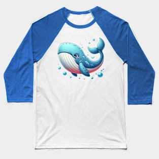 Cute Whale illustration Baseball T-Shirt